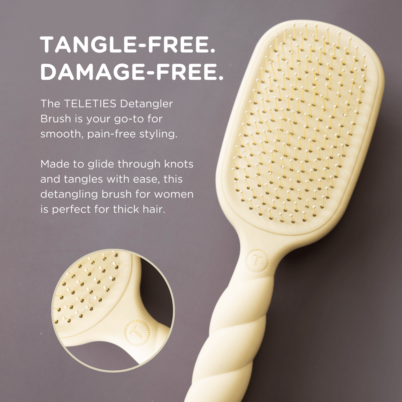 Detangler Hair Brush for Thick Hair – Tan