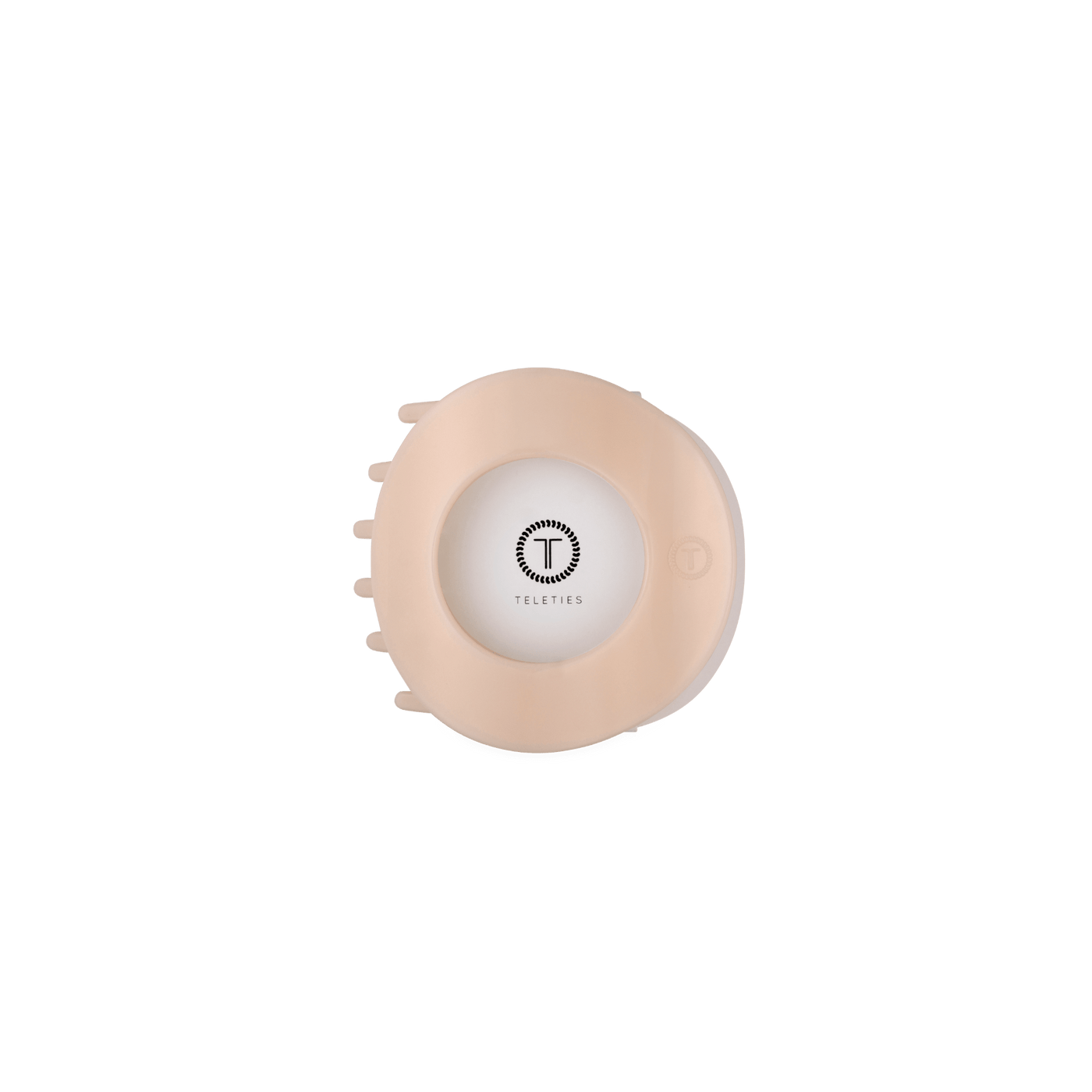 Almond Beige Small Flat Circle Hair Clip