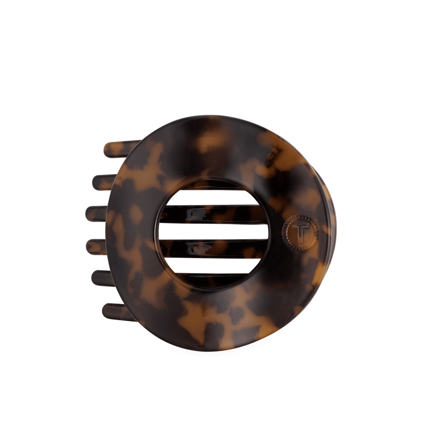 Tortoise Large Flat Circle Hair Clip
