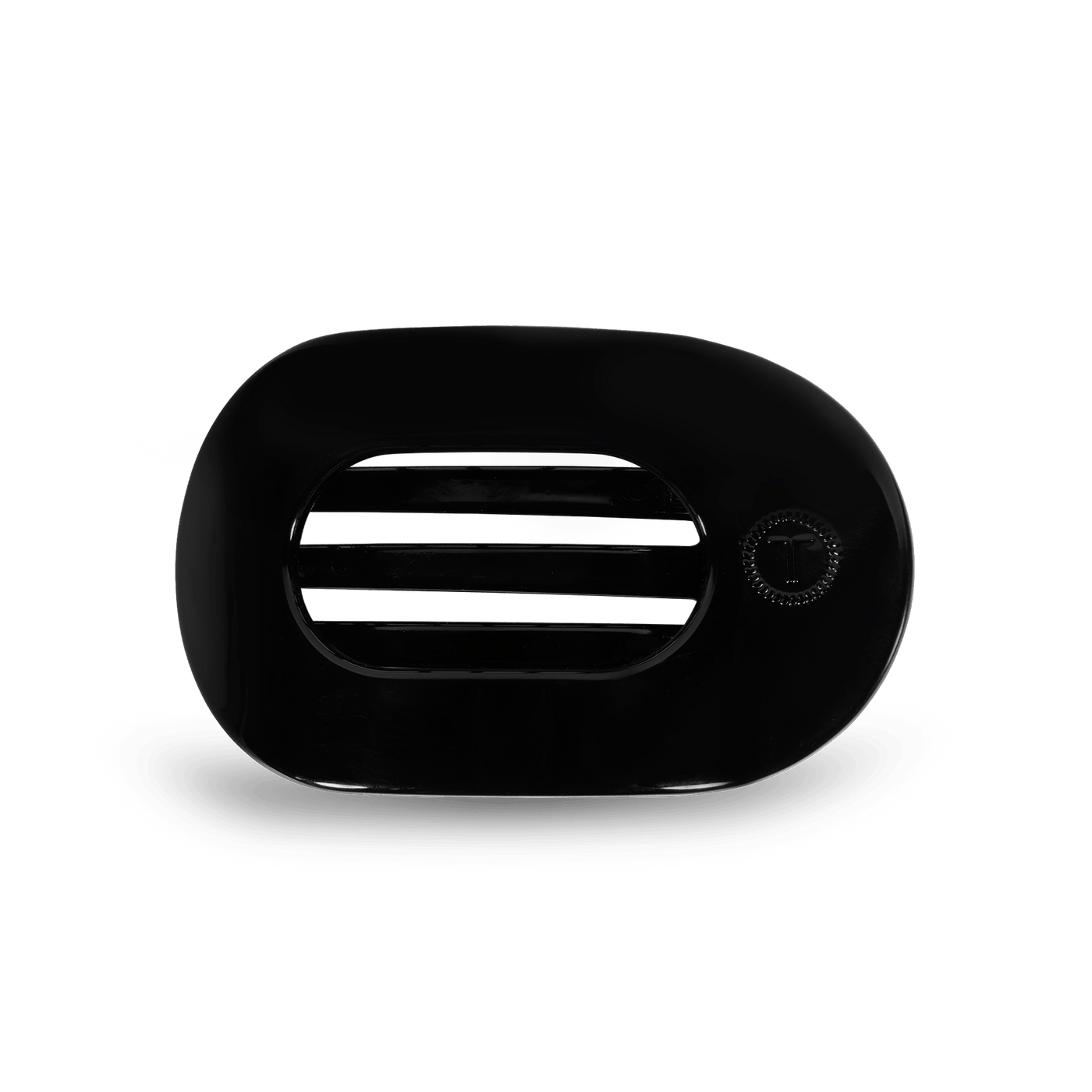 Jet Black Small Flat Round Hair Clip