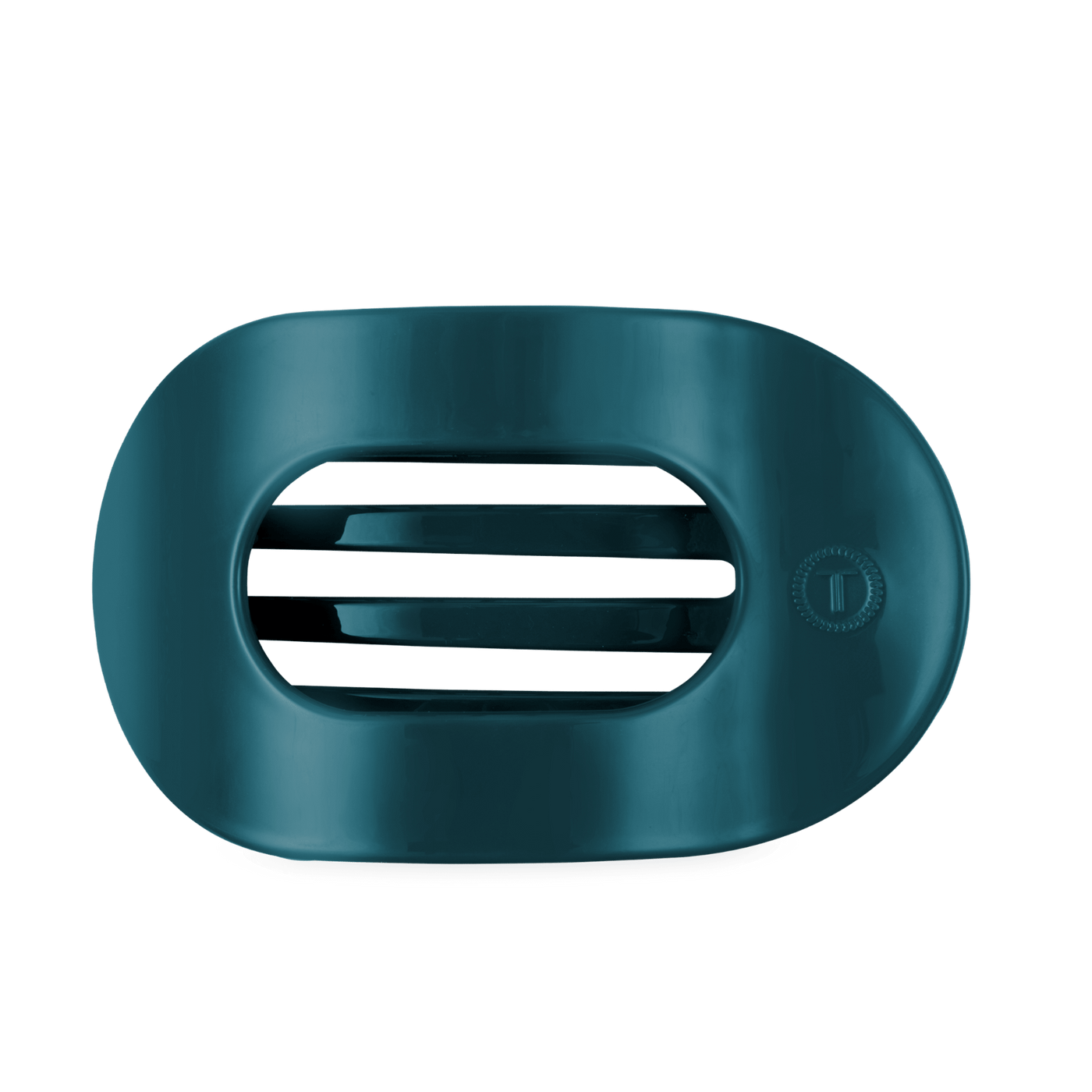 Teal With It Large Flat Round Hair Clip
