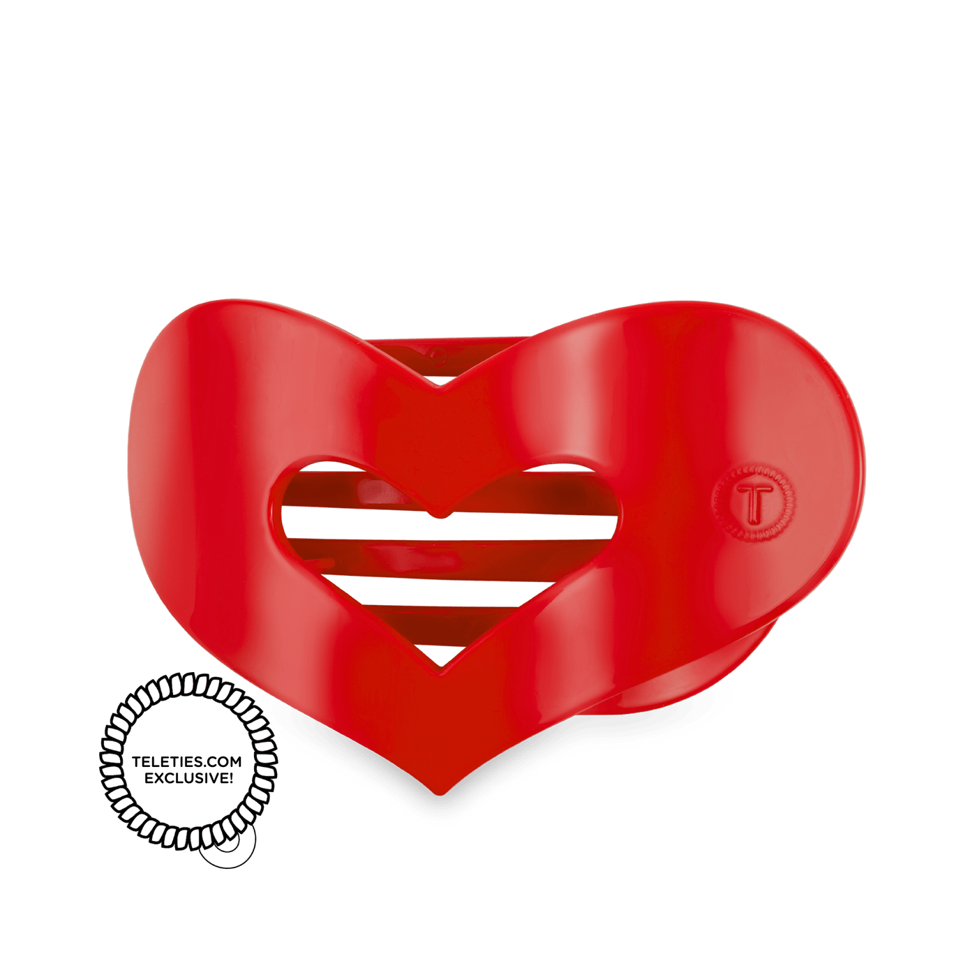 Red Heart Medium Flat Hair Clip
