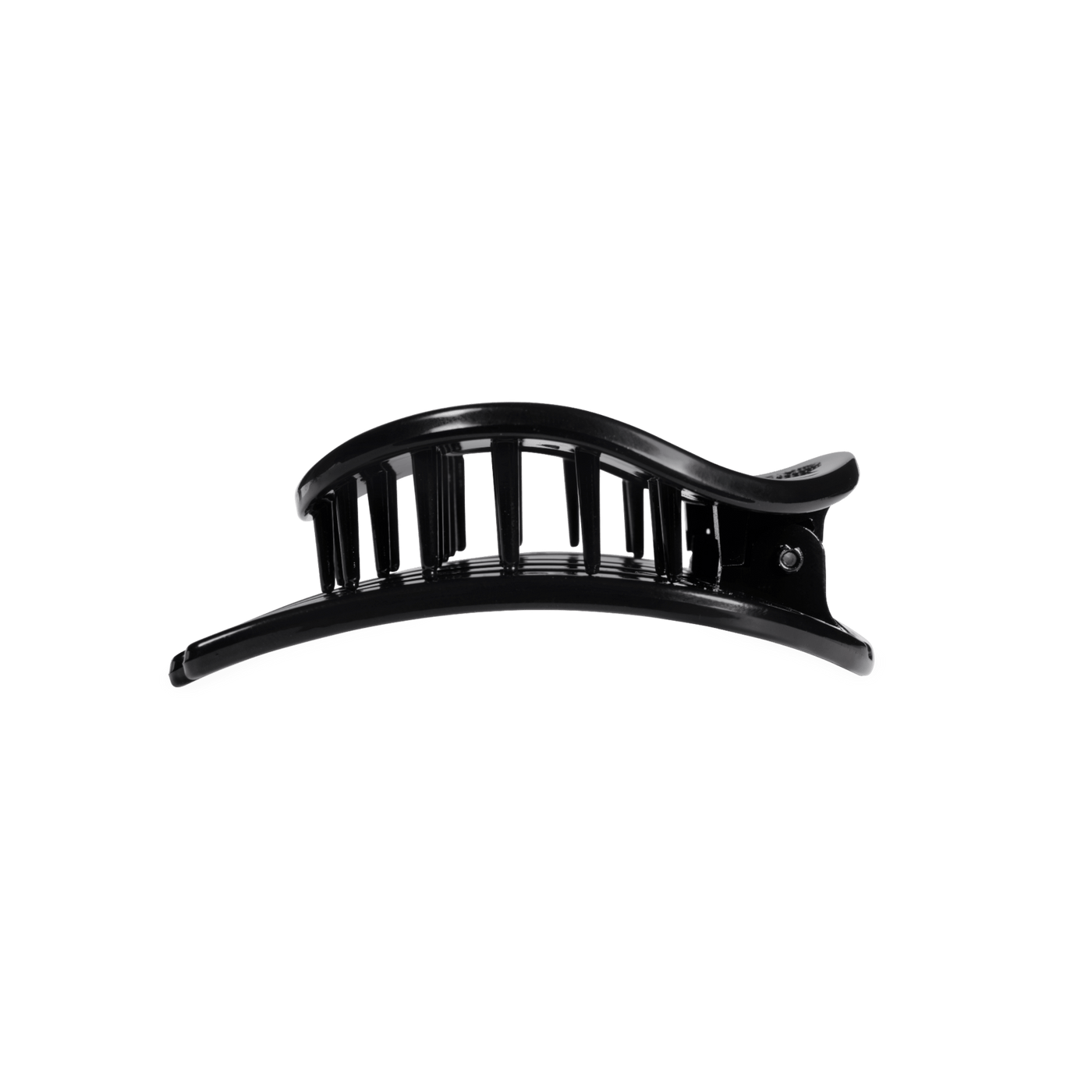Jet Black Medium Flat Circle Hair Clip