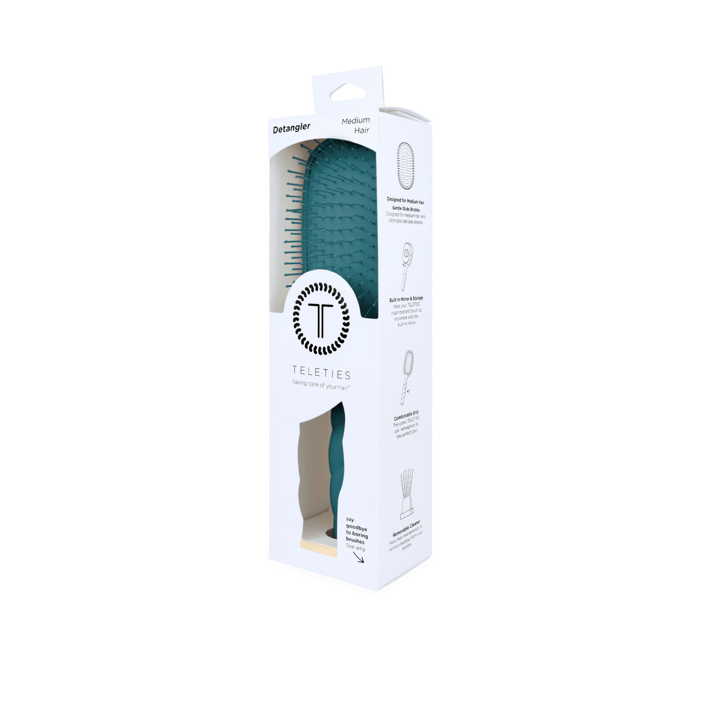 Detangler Hair Brush for Medium Hair - Teal With It