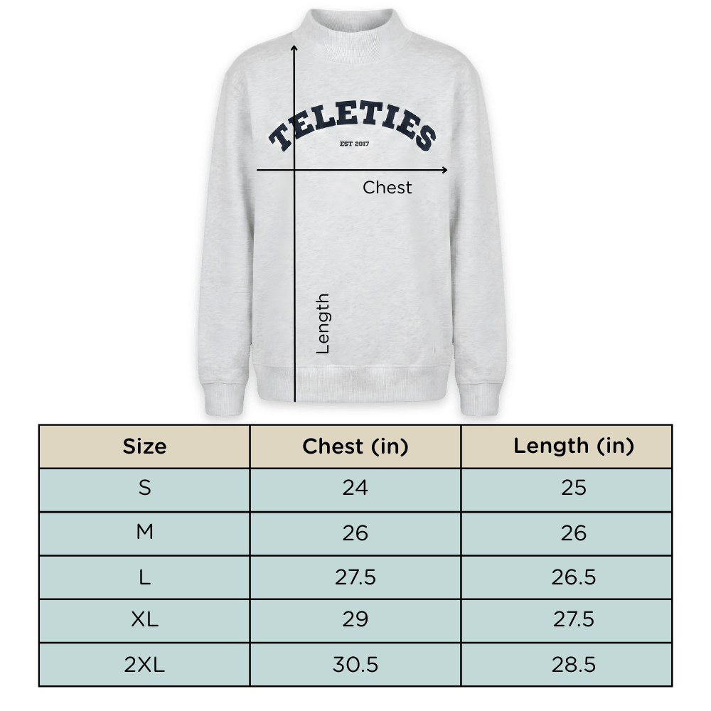 TELETIES Varsity Mockneck - Large