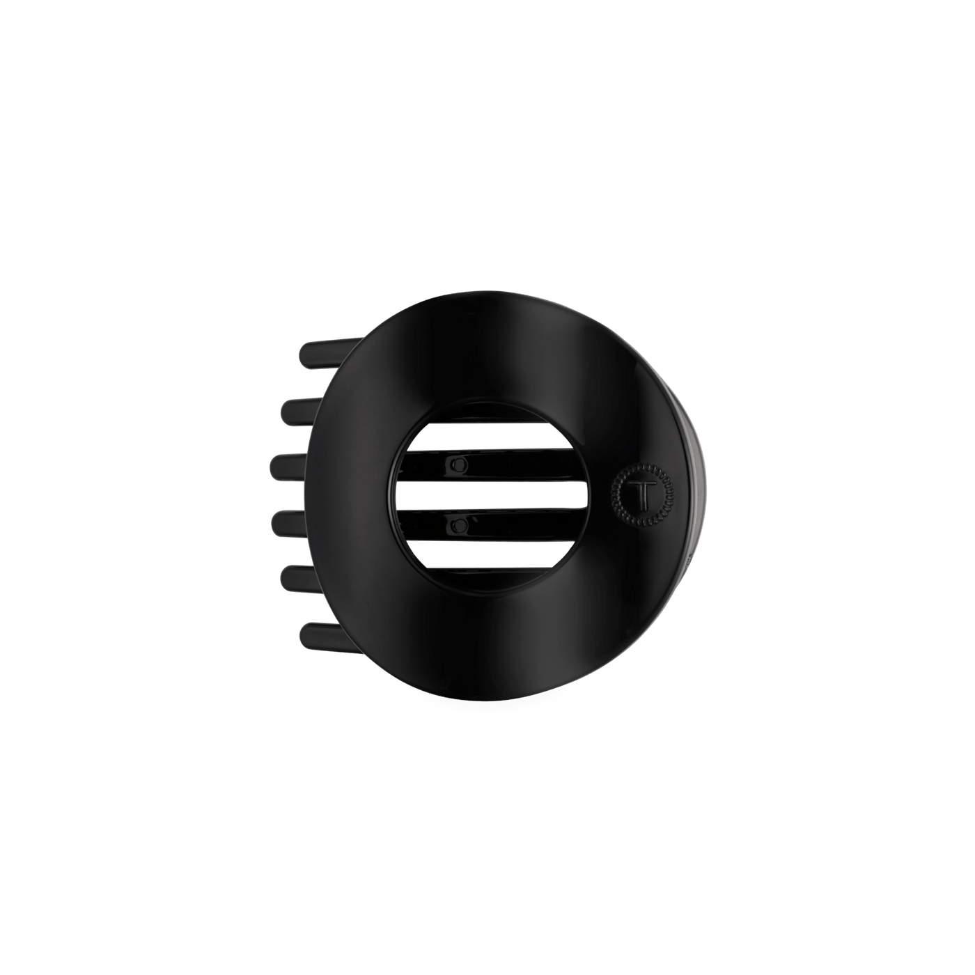Jet Black Medium Flat Circle Hair Clip