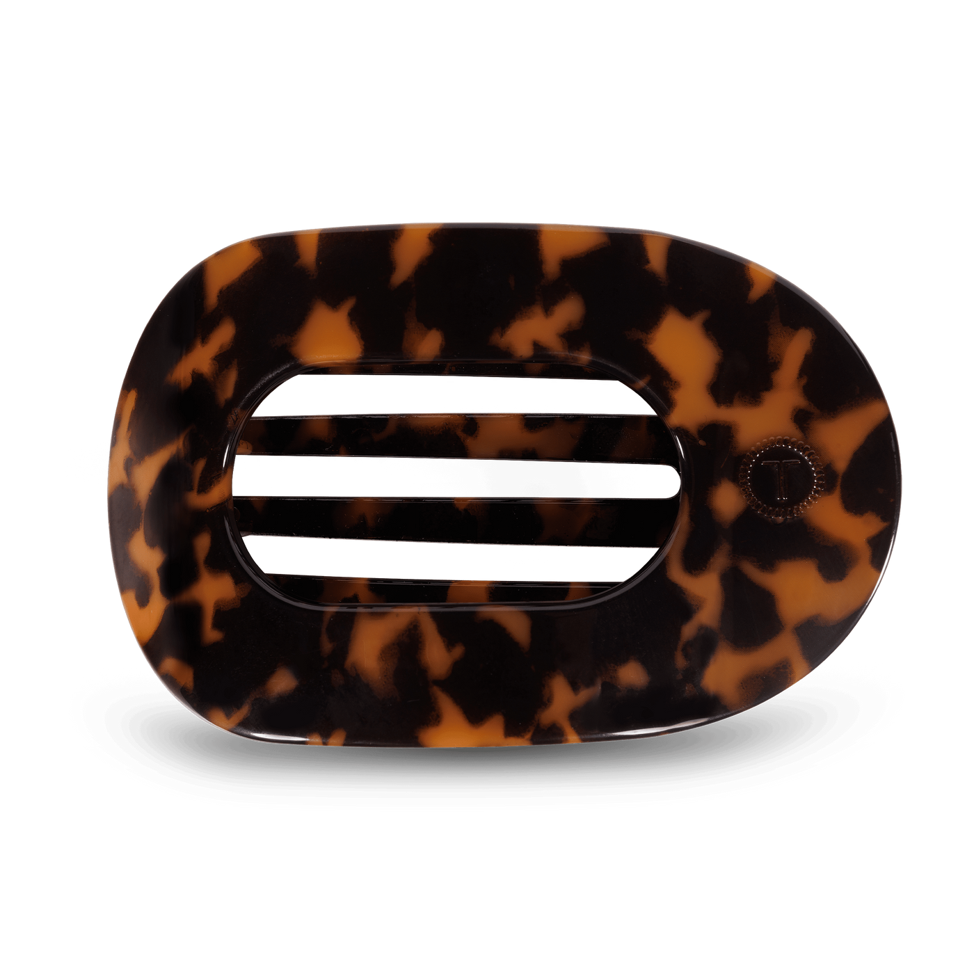 Tortoise Large Flat Round Hair Clip