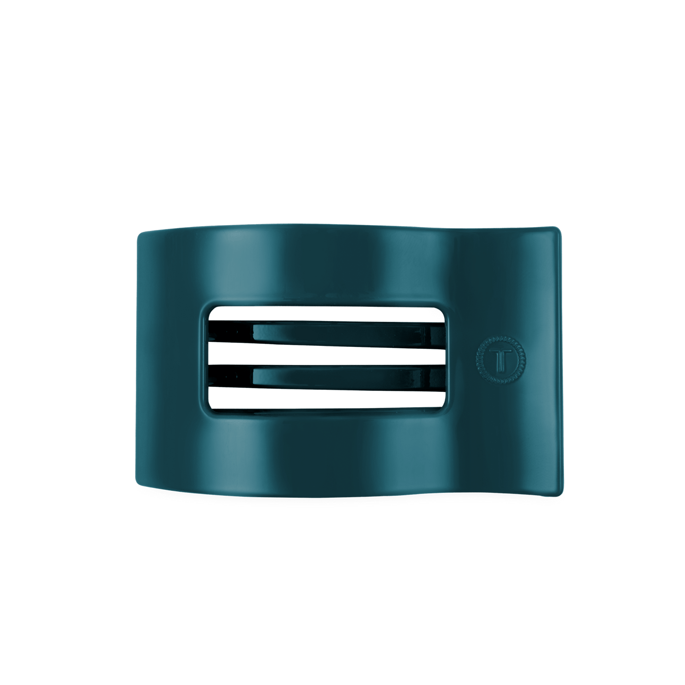 Teal With It Medium Flat Rectangle Hair Clip