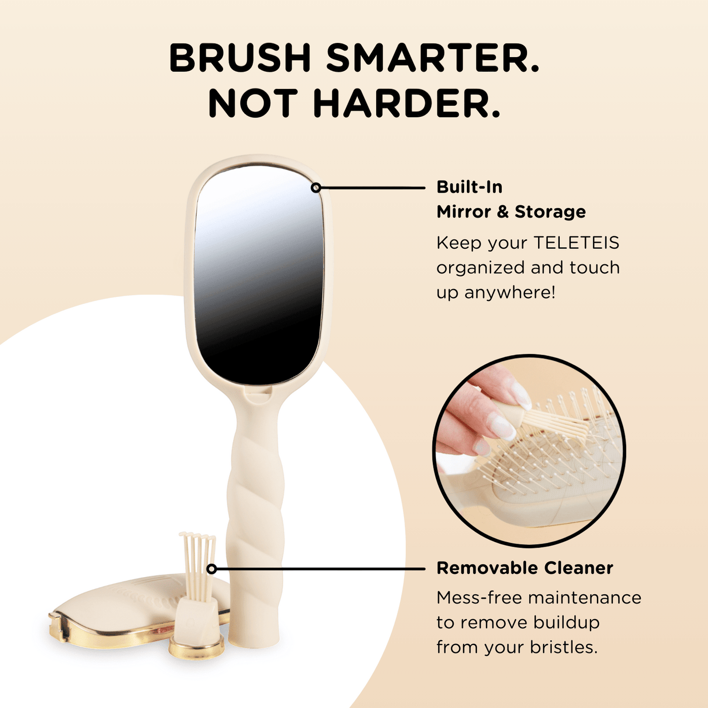 Detangler Hair Brush for Medium Hair – Tan