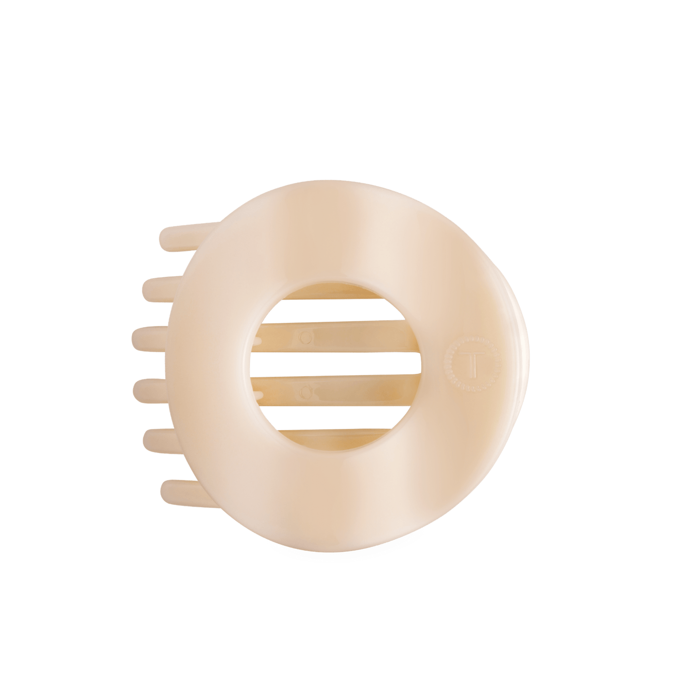 Almond Beige Large Flat Circle Hair Clip