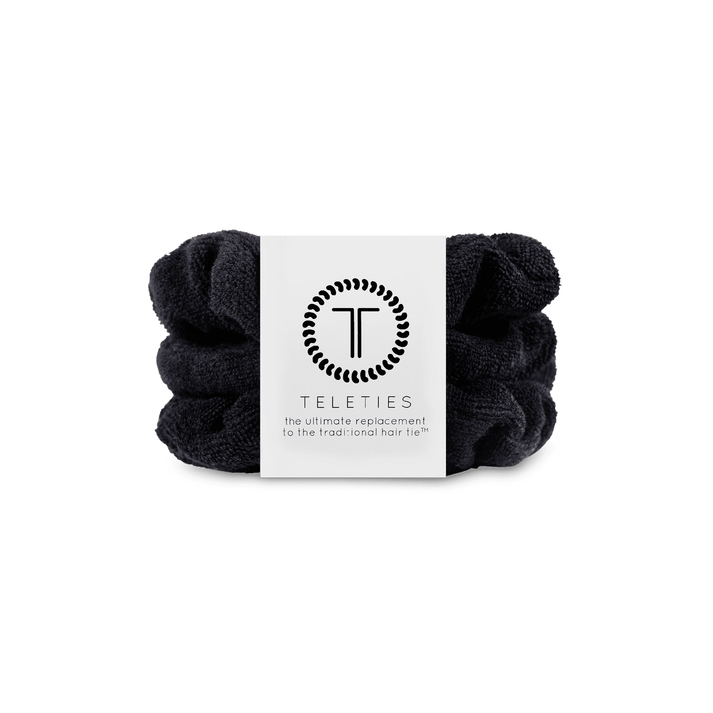 Jet Black Small Towel Scrunchies