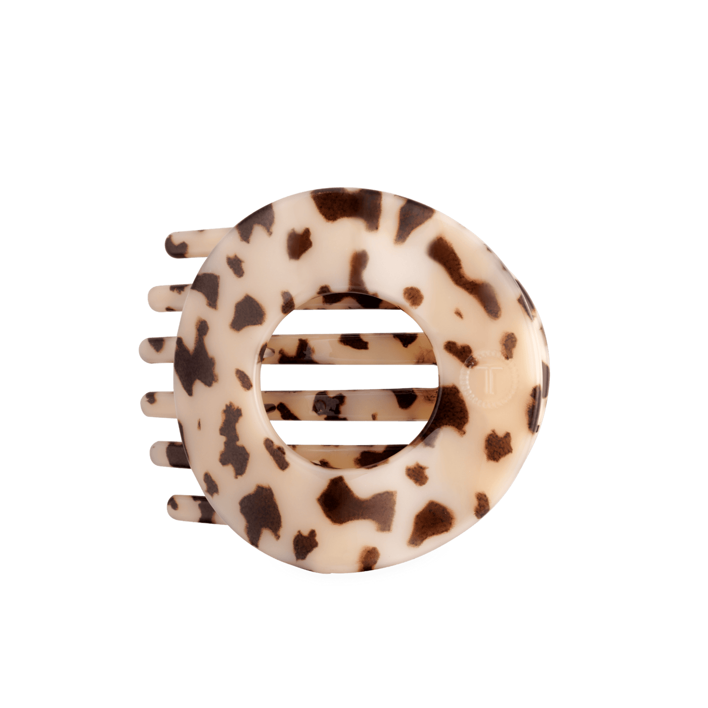 Blonde Tortoise Large Flat Circle Hair Clip