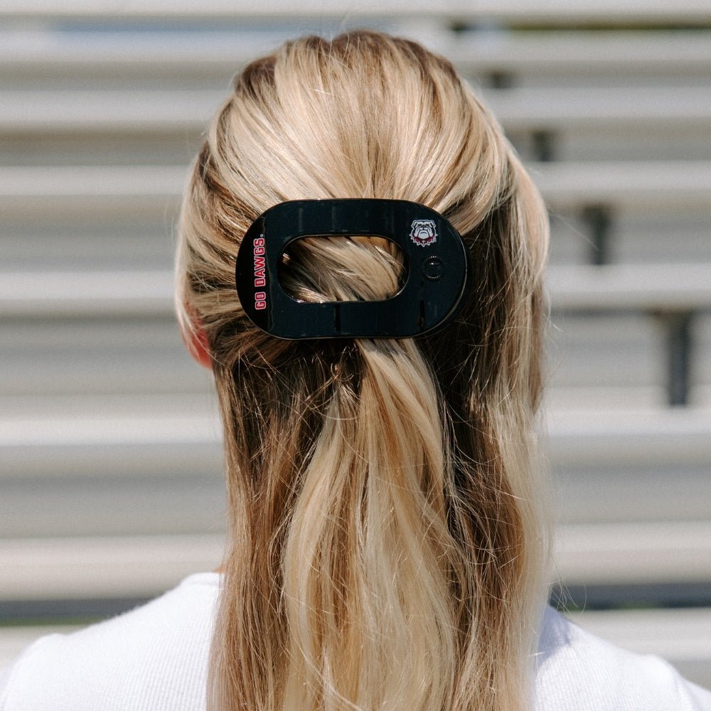Go Dawgs! Medium Flat Round Hair Clip