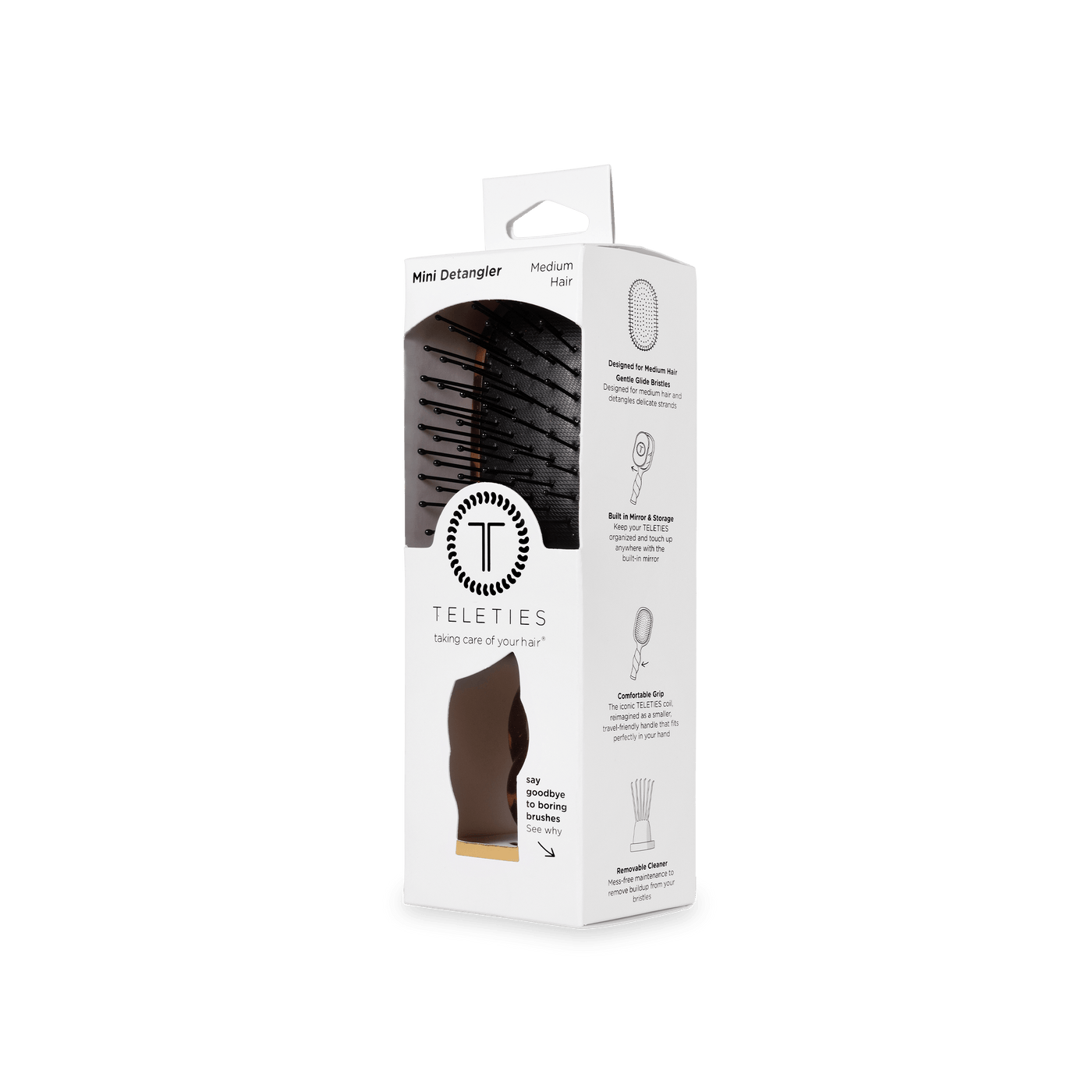 Mini Detangler Hair Brush for Medium Hair - Tortoise