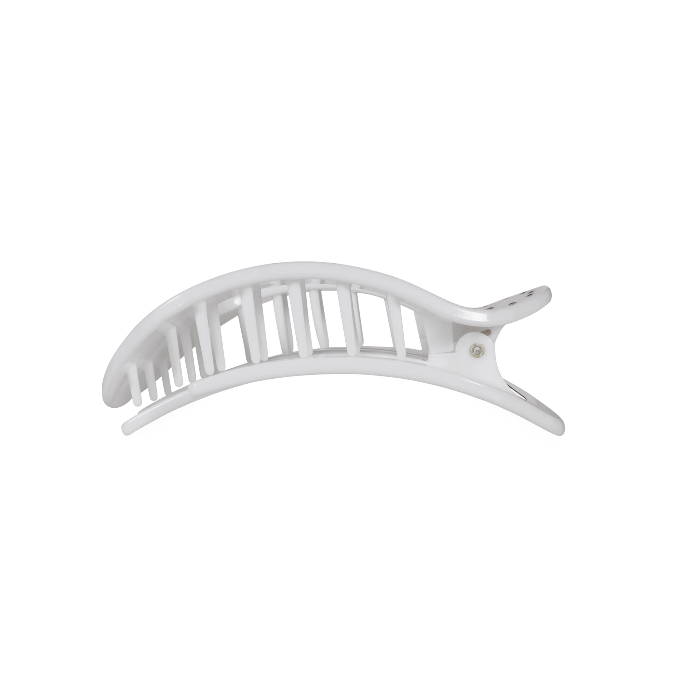 White Polka Dot Party Medium Flat Round Hair Clip