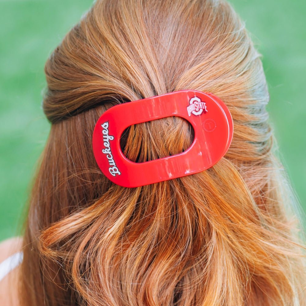 Go Bucks! Medium Flat Round Hair Clip