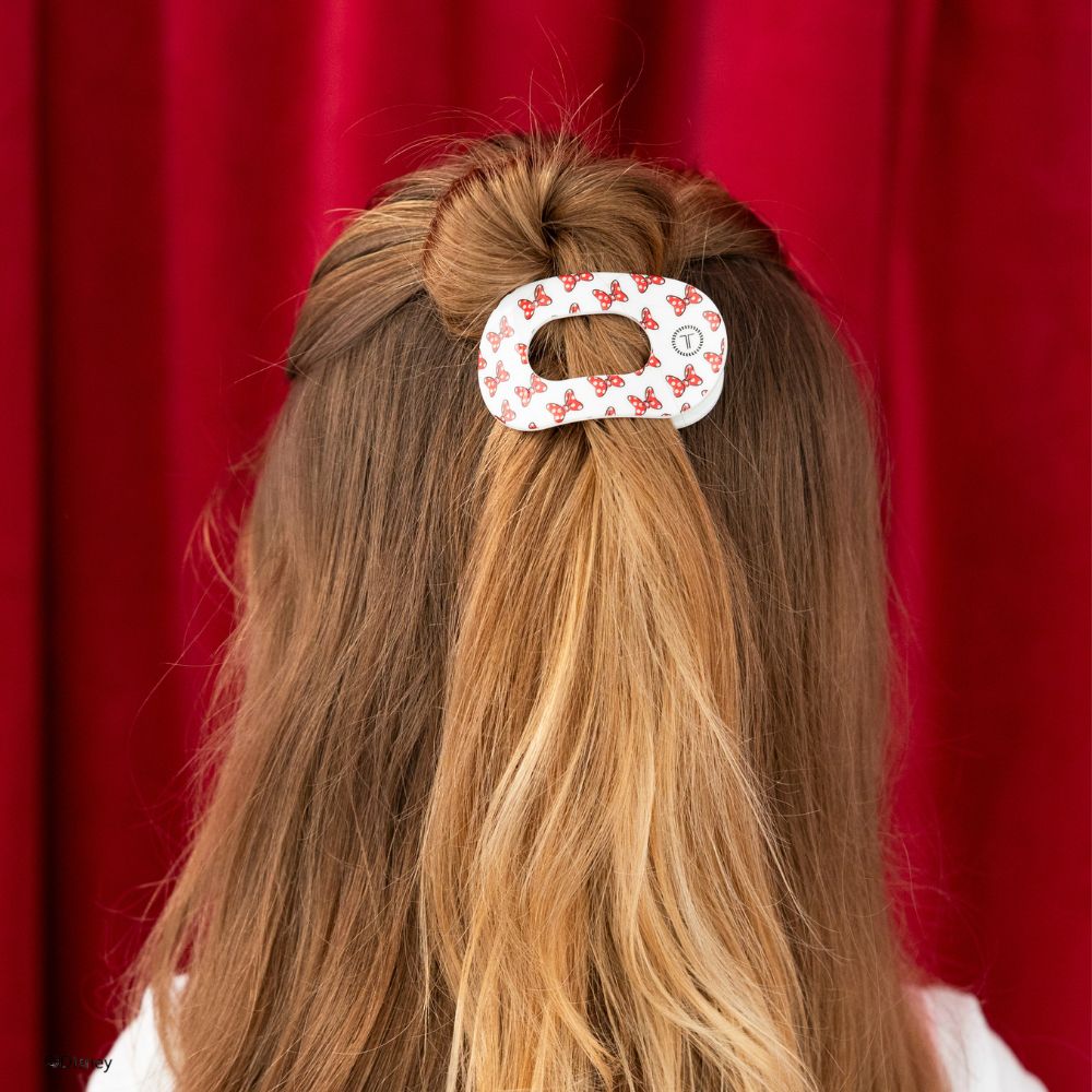 Minnie Mouse Loves Her Bows! Tiny Flat Round Hair Clip