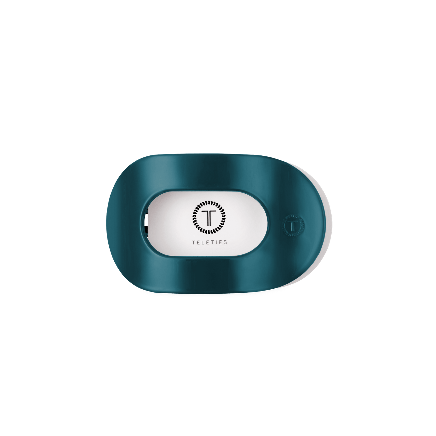 Teal With It Small Flat Round Hair Clip