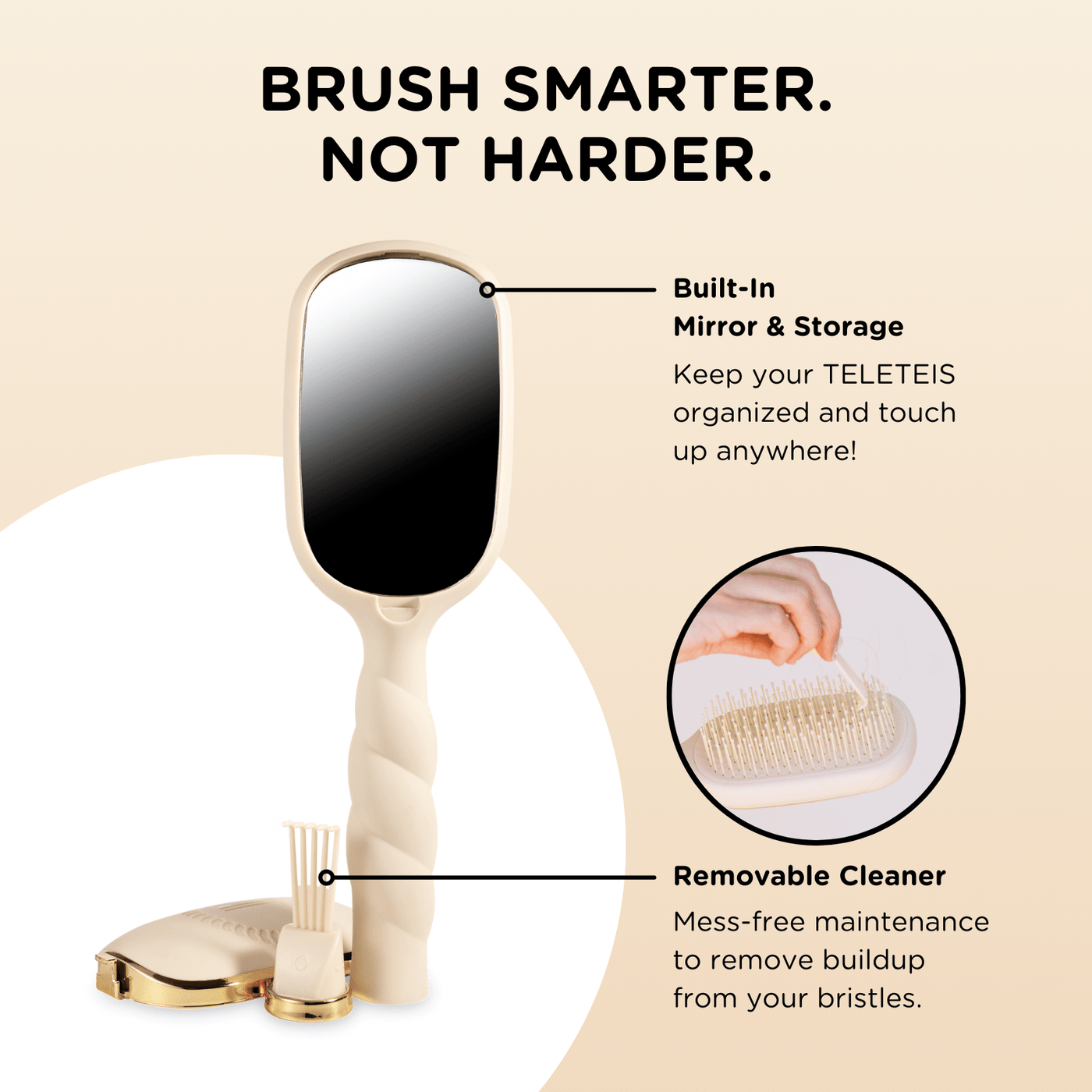 Detangler Hair Brush for Thick Hair – Tan