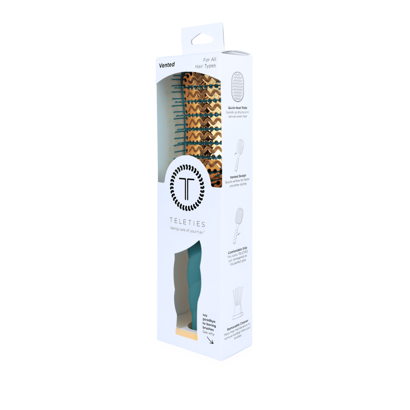 Vented Hair Brush - Teal With It