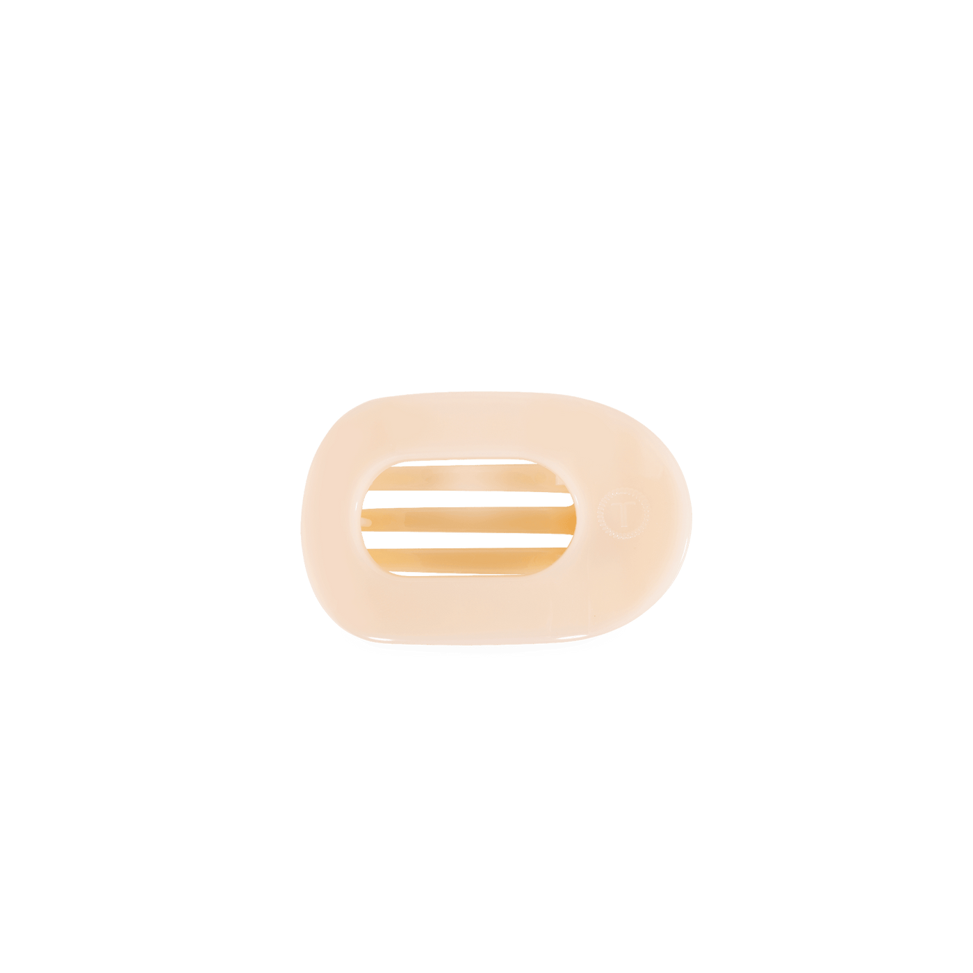 Almond Beige Tiny Flat Round Clip