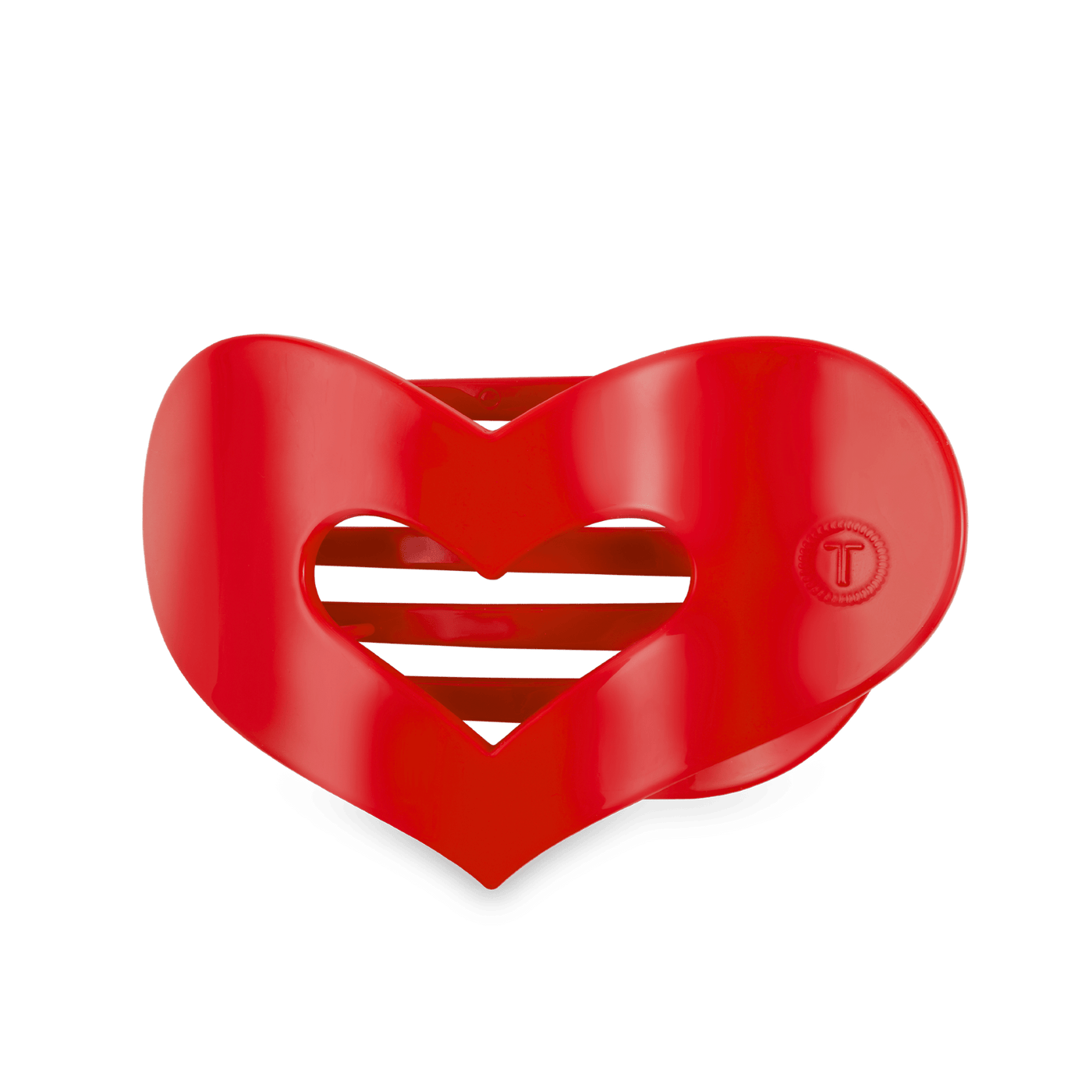 Red Heart Medium Flat Hair Clip