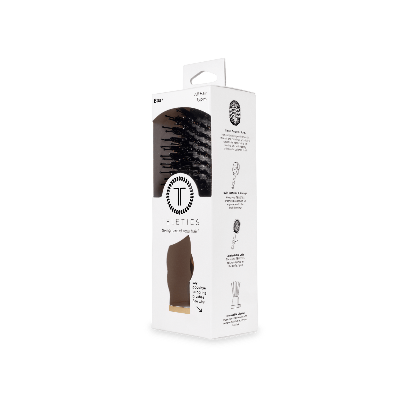 Mini Boar Bristle Hair Brush - Tortoise