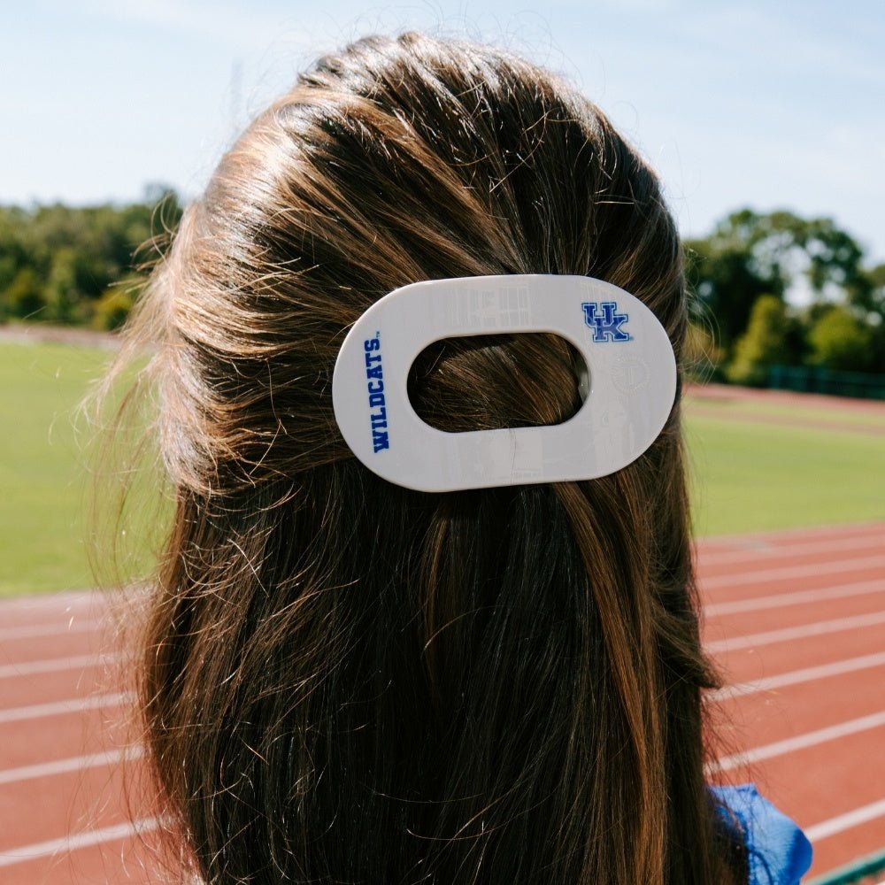 Go Big Blue! Medium Flat Round Hair Clip