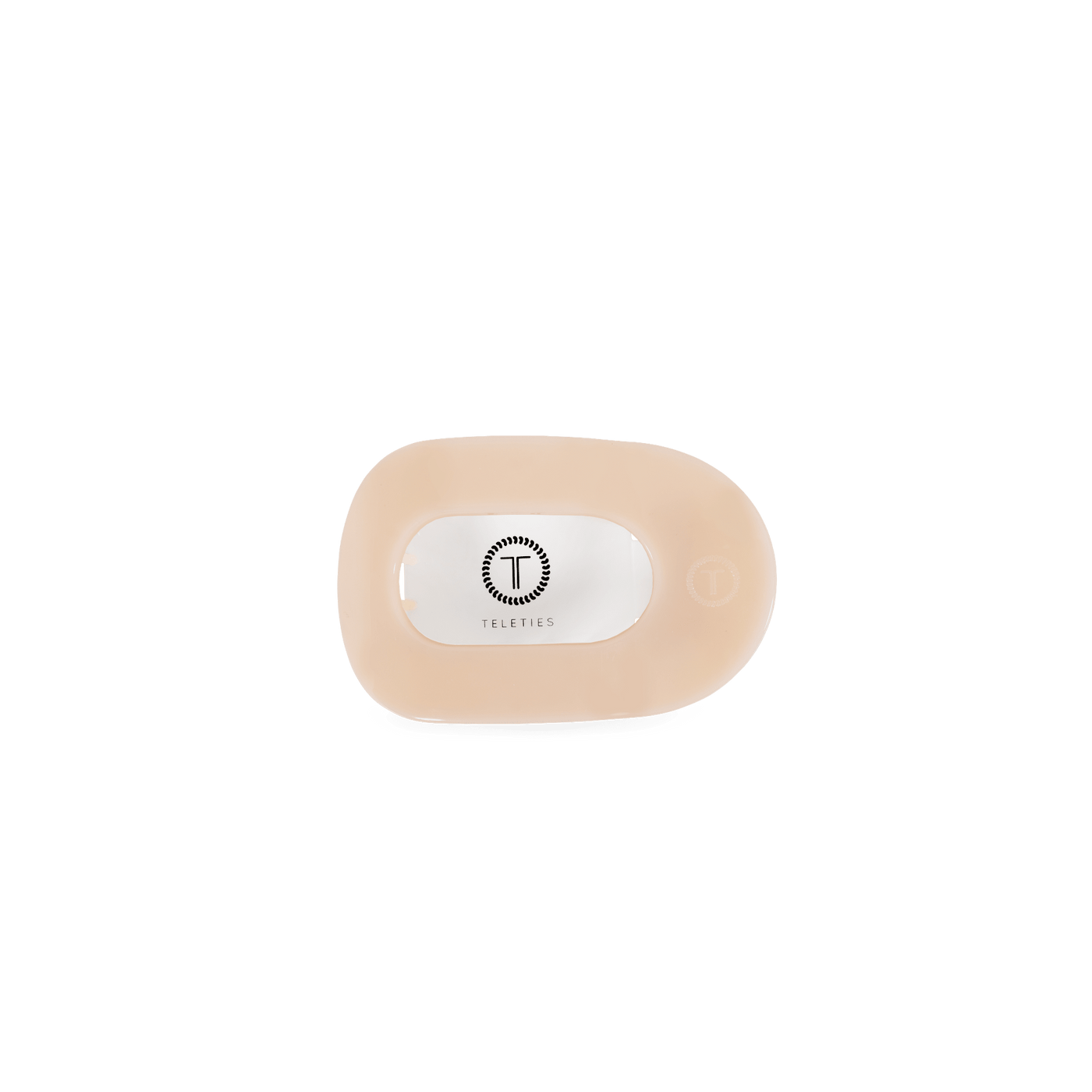 Almond Beige Tiny Flat Round Clip