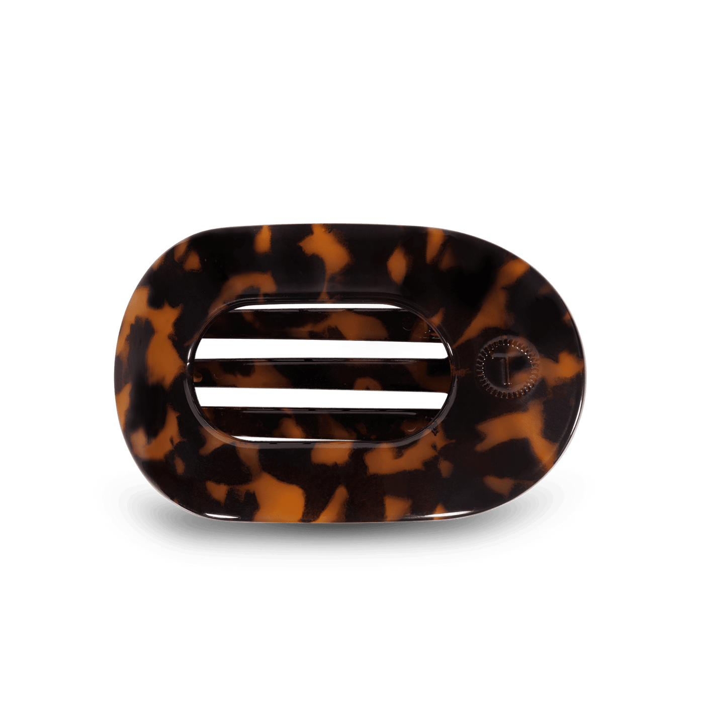Tortoise Medium Flat Round Hair Clip