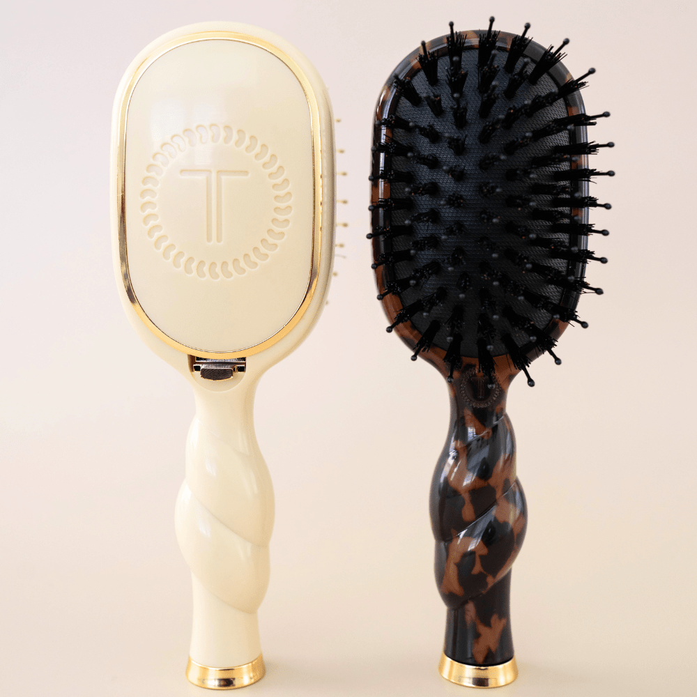Mini Boar Bristle Hair Brush - Tortoise