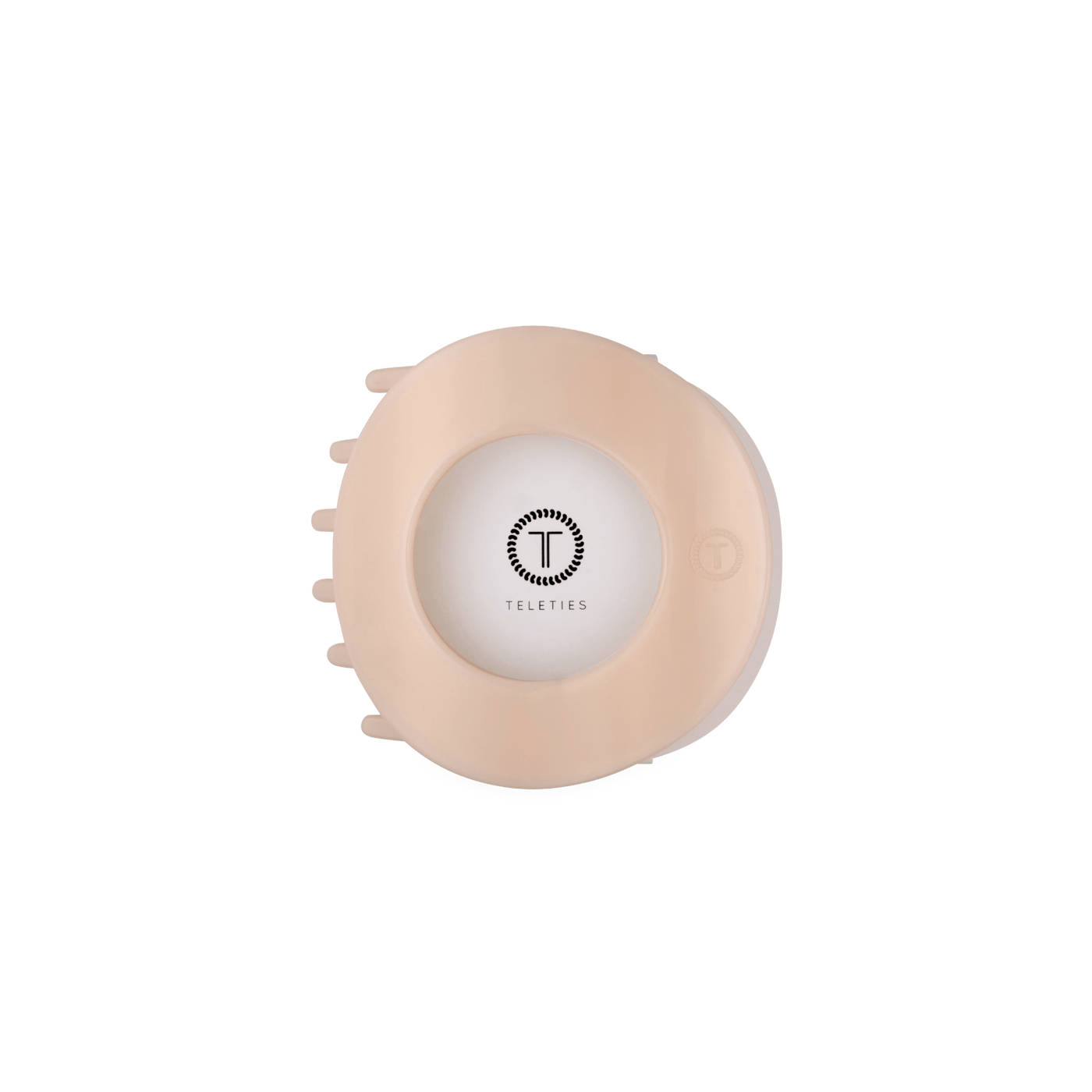 Almond Beige Medium Flat Circle Hair Clip