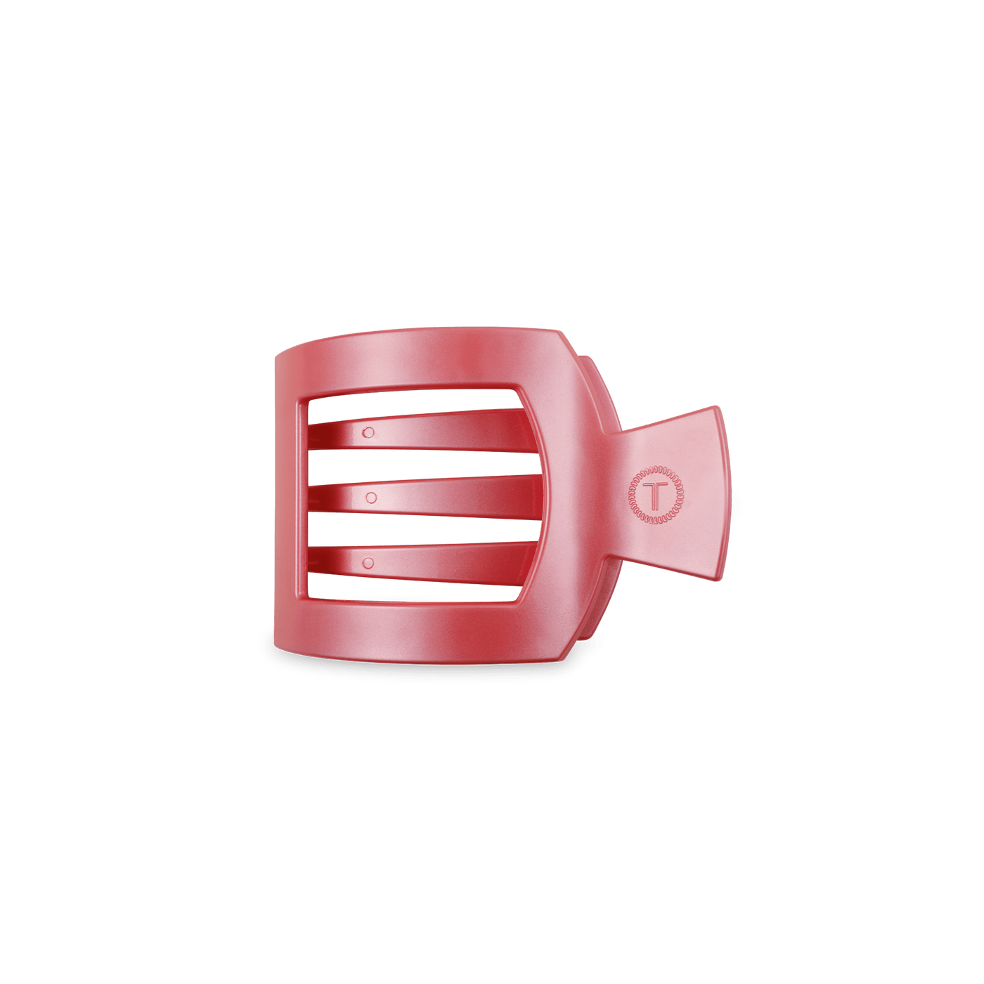 Calming Coral Small Flat Square Hair Clip