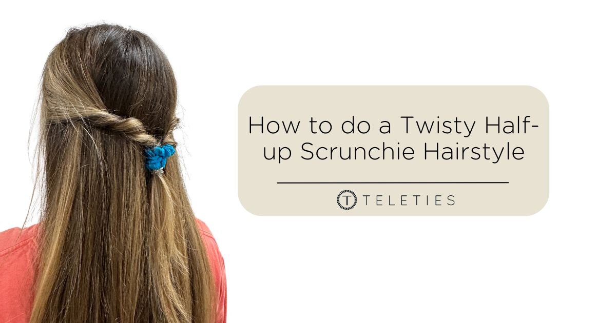 5 Step Half-up Twist Hairstyle with a Scrunchie