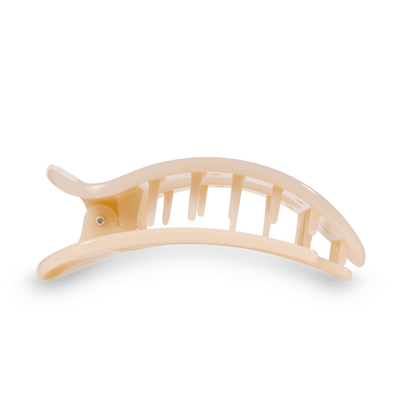 Almond Beige Large Flat Round Hair Clip