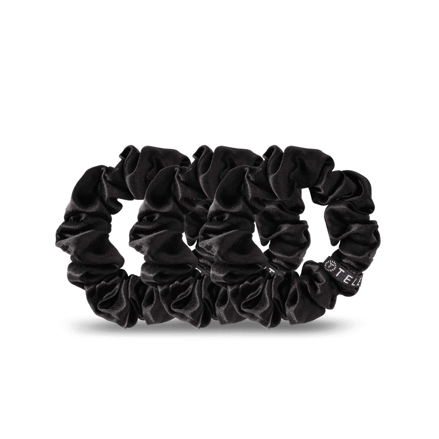 Jet Black Large Silk Scrunchies