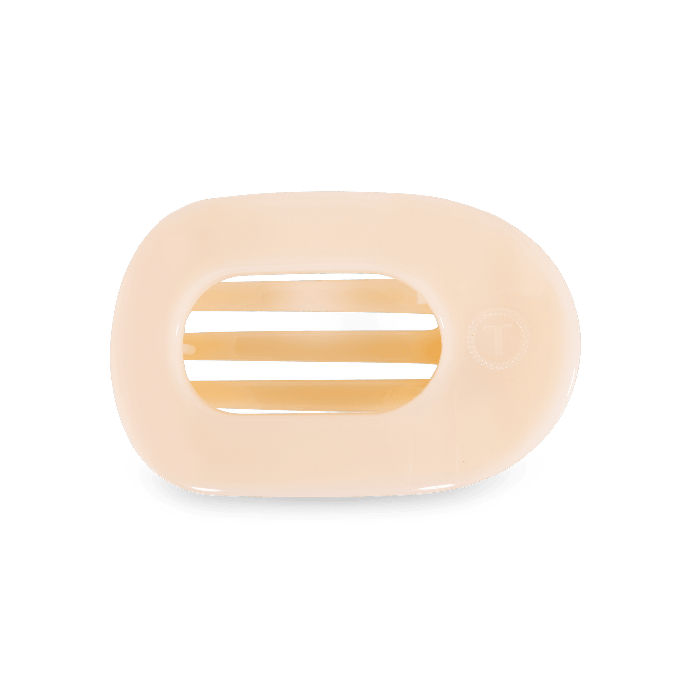 Almond Beige Medium Flat Round Clip