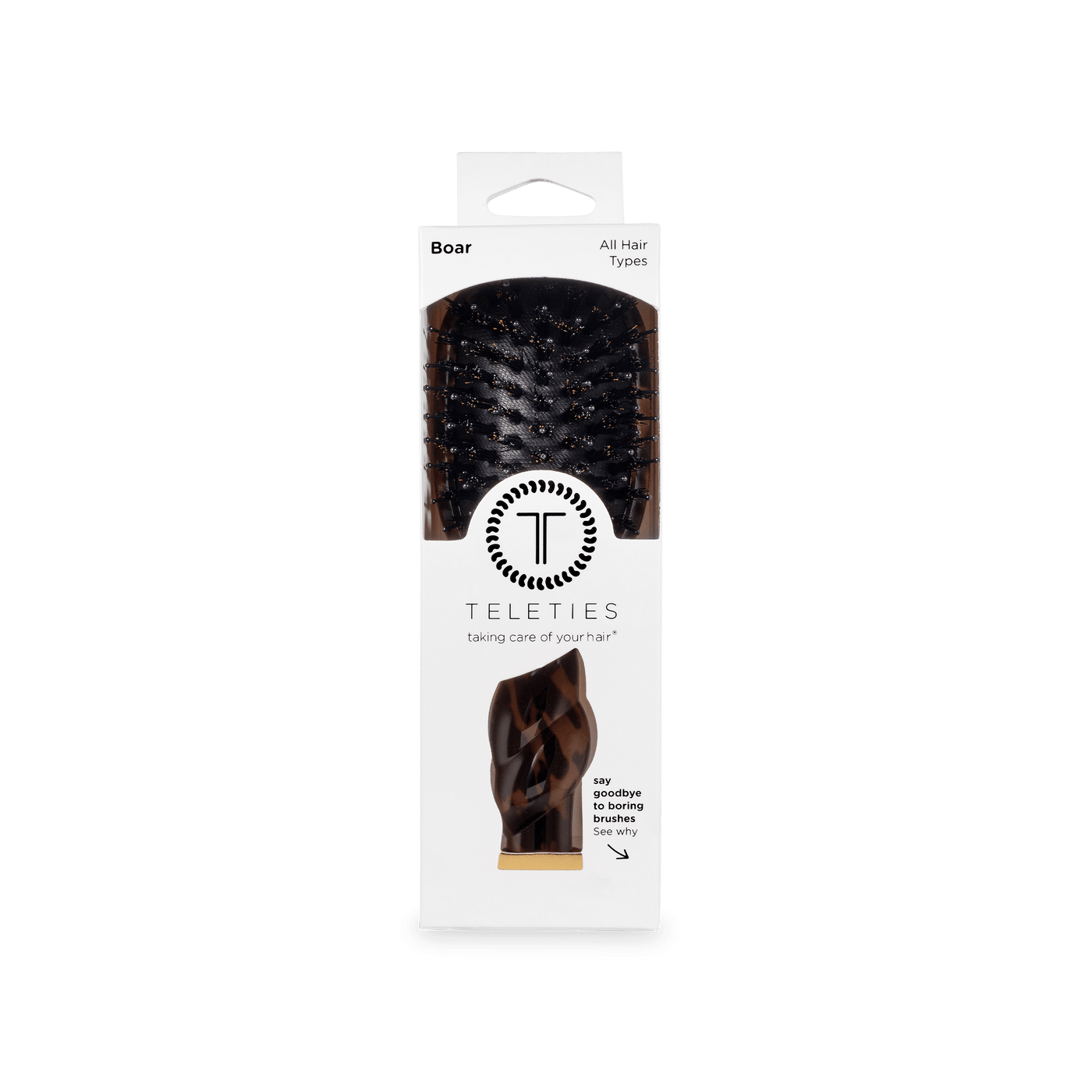 Mini Boar Bristle Hair Brush - Tortoise