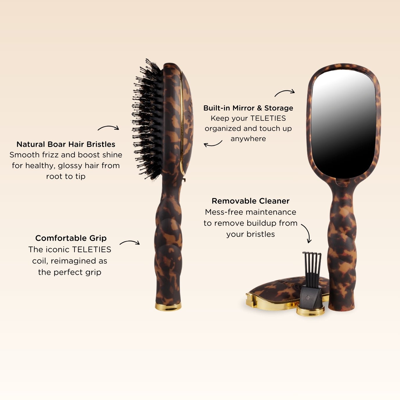 Tortoise Hair Brush Bundle