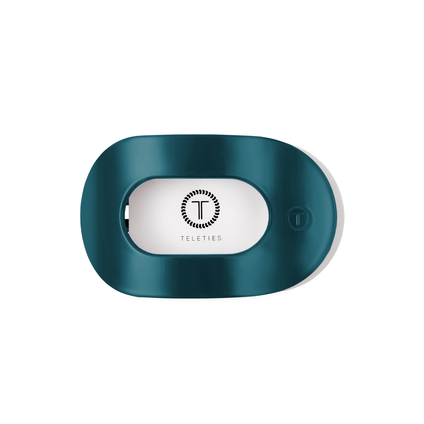 Teal With It Medium Flat Round Hair Clip