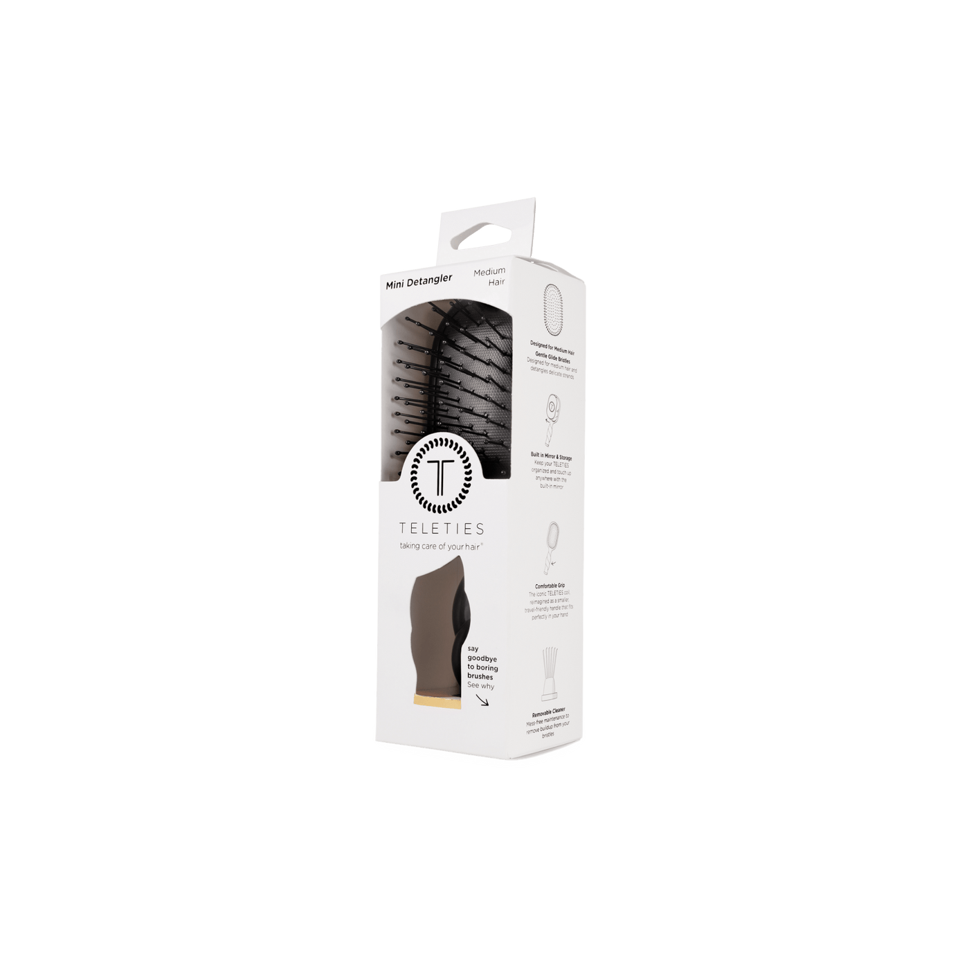 Mini Detangler Hair Brush for Medium Hair - Jet Black