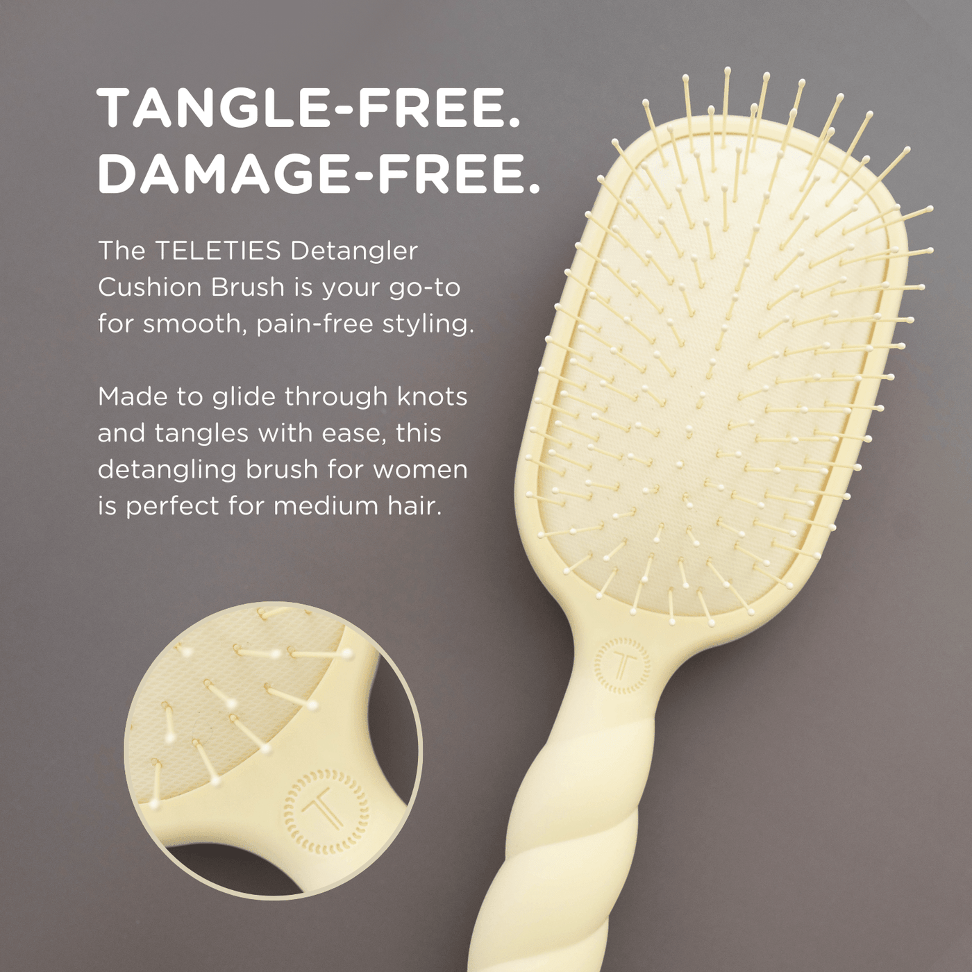 Detangler Hair Brush for Medium Hair – Tan