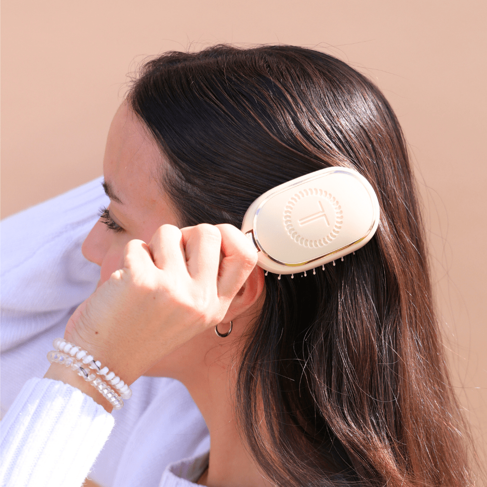 Mini Boar Bristle Hair Brush - Tan