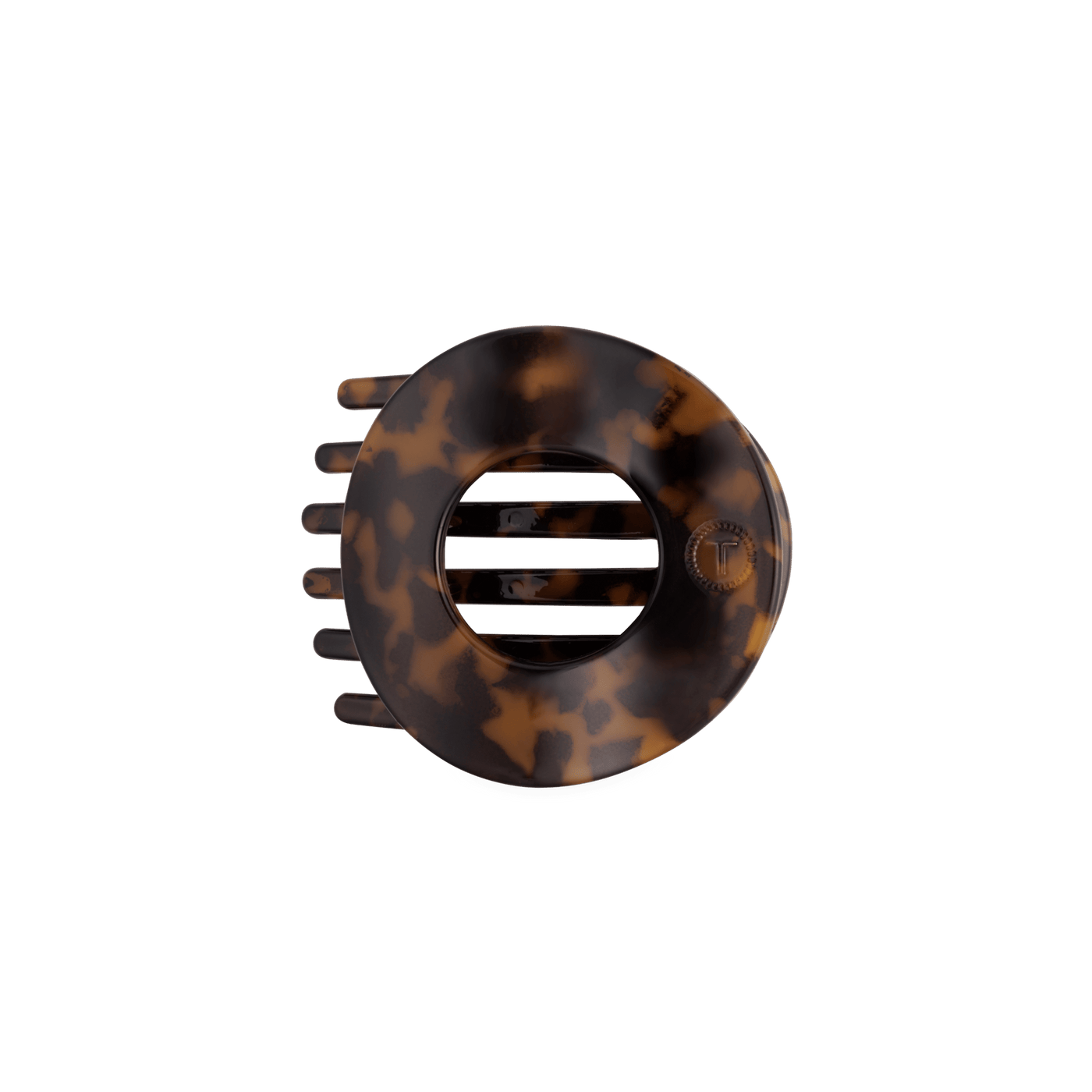 Tortoise Medium Flat Circle Hair Clip