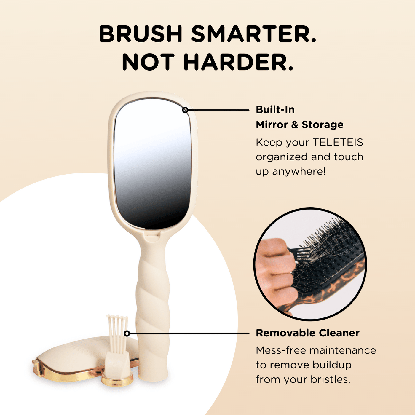 Boar Bristle Hair Brush - Tan