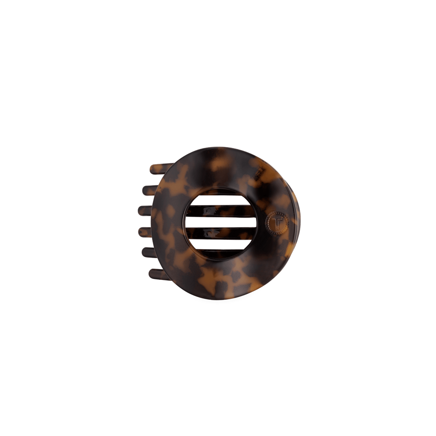 Tortoise Small Flat Circle Hair Clip