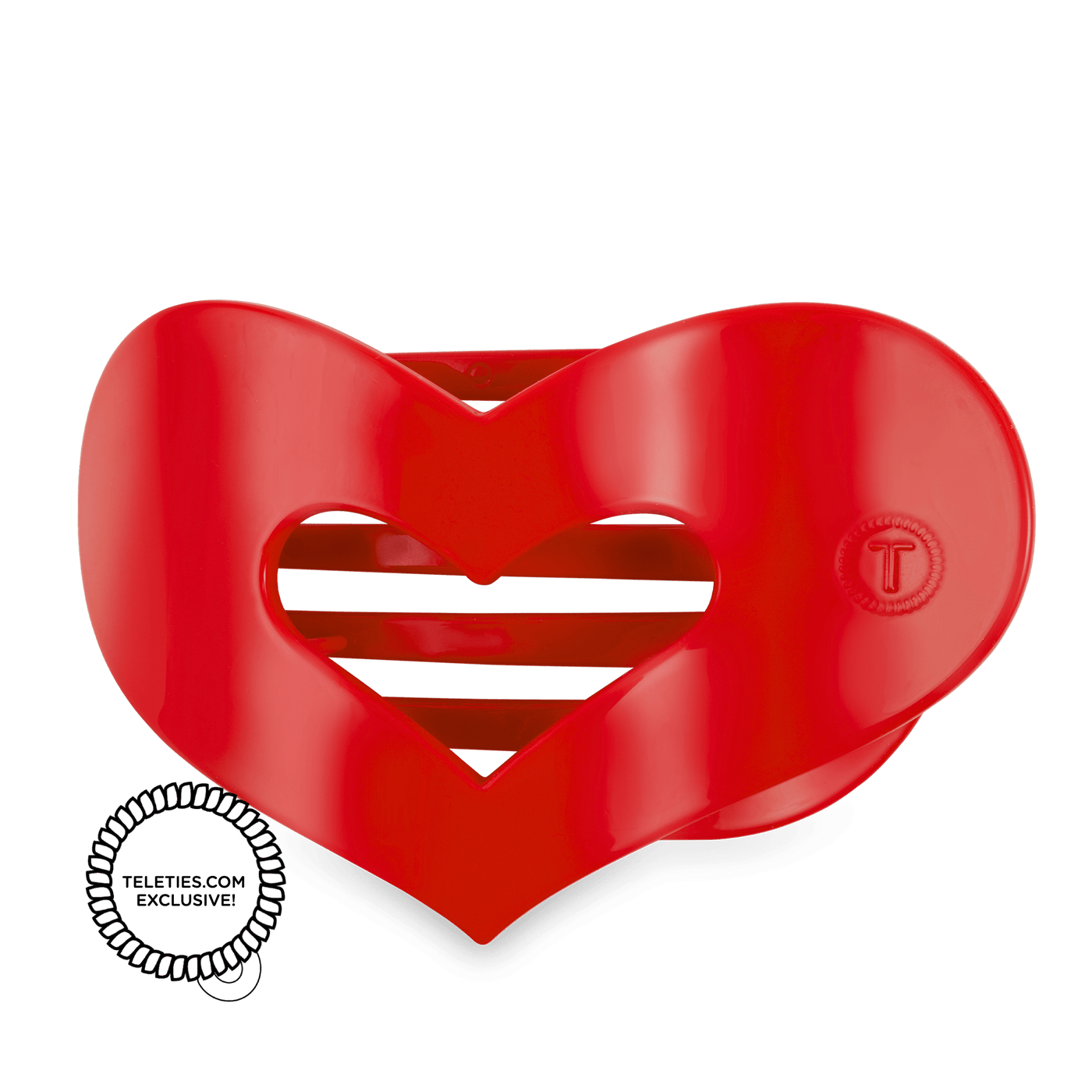 Red Heart Large Flat Hair Clip