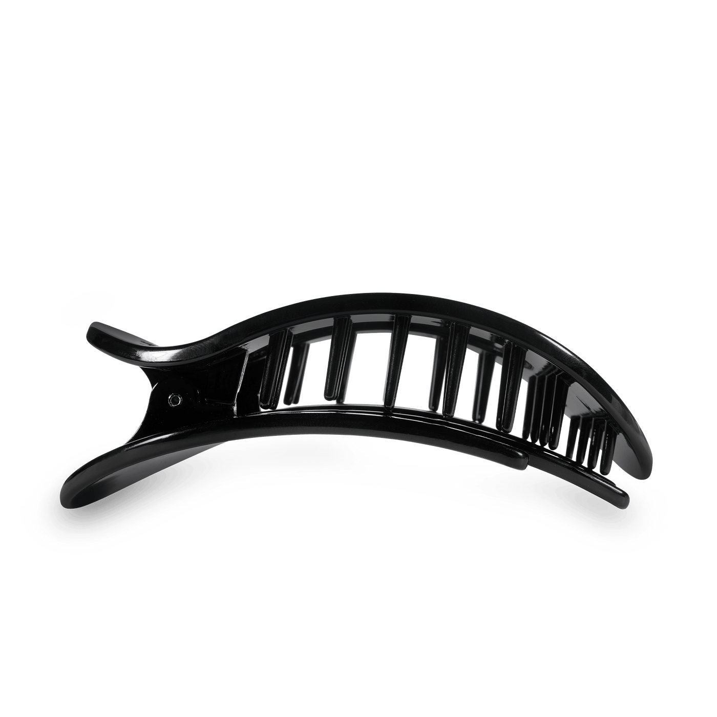 Jet Black Large Flat Round Hair Clip