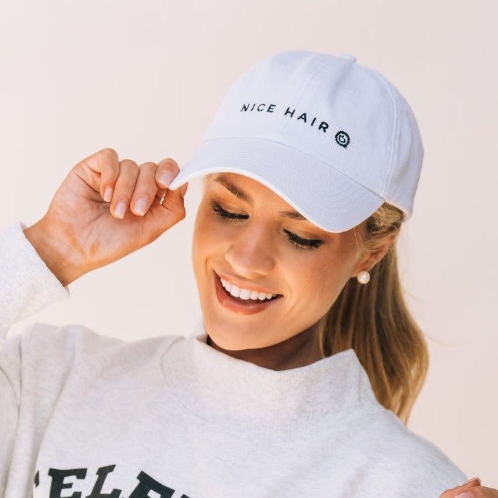 Nice Hair Ball Cap - White