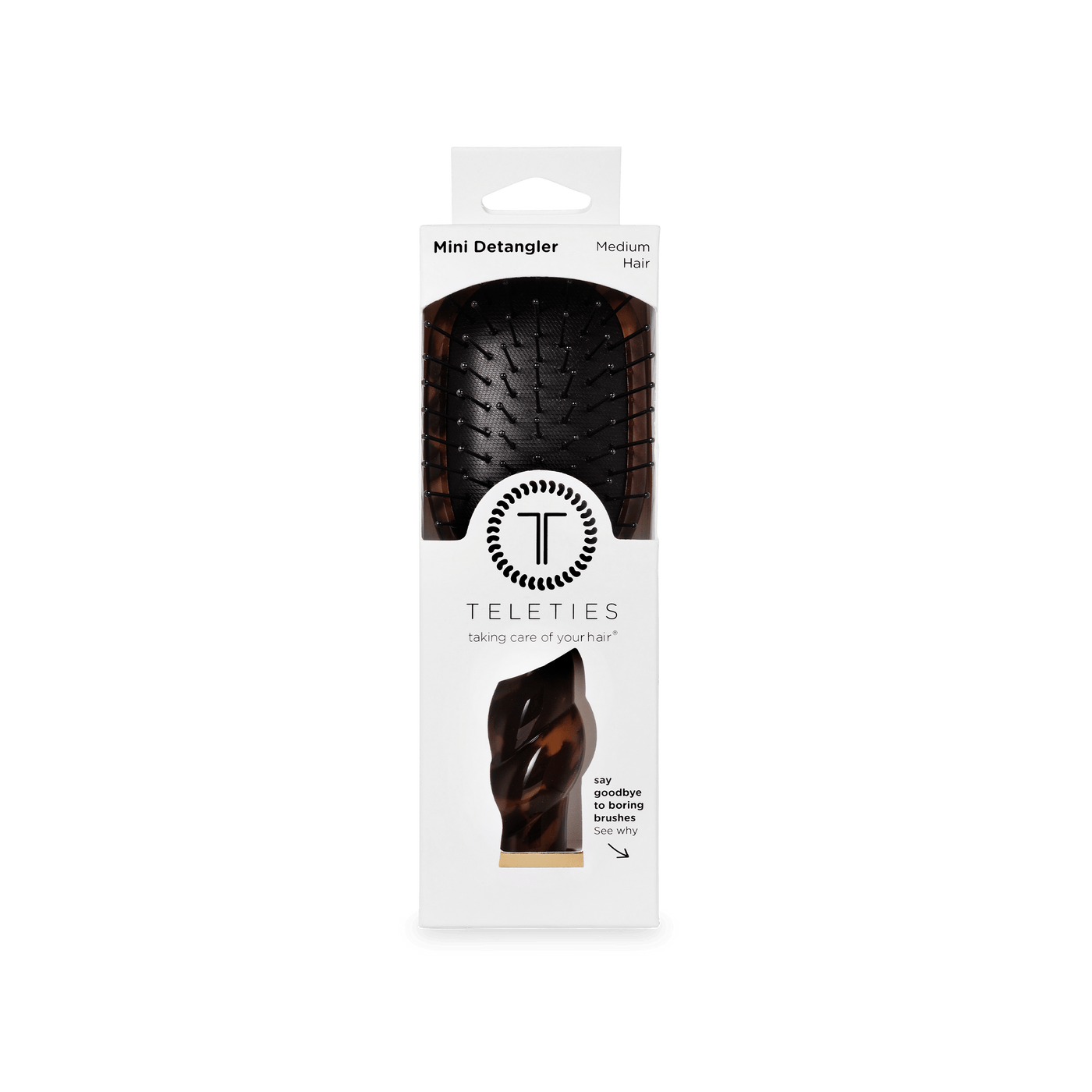 Mini Detangler Hair Brush for Medium Hair - Tortoise